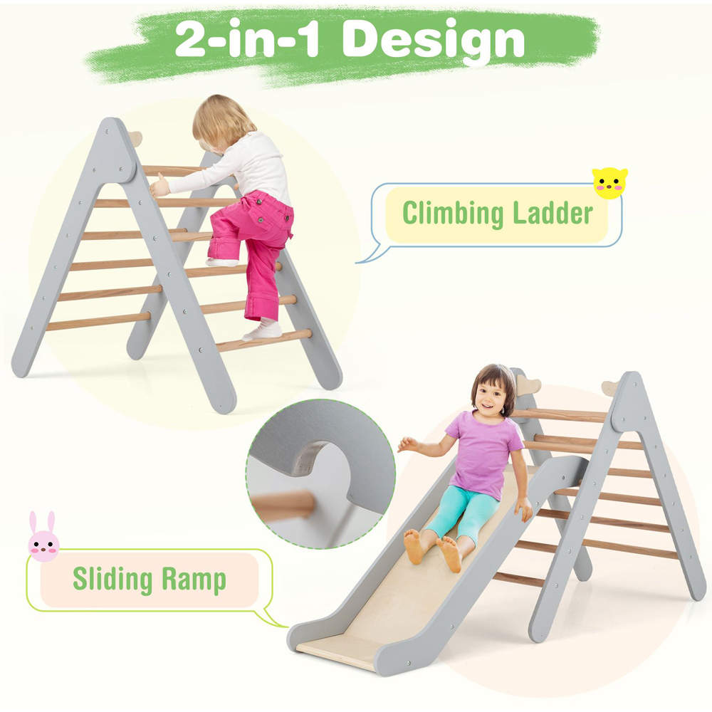 Costway Kids 2 in 1 Triangle Toy with Adjustable Slide Image 3