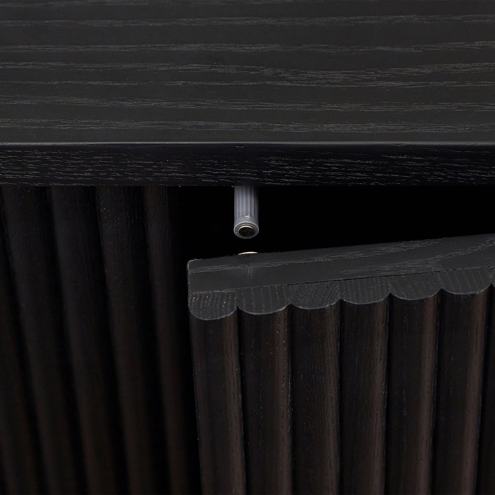 Julian Bowen Louis 3 Door Black Fluted Sideboard Image 8