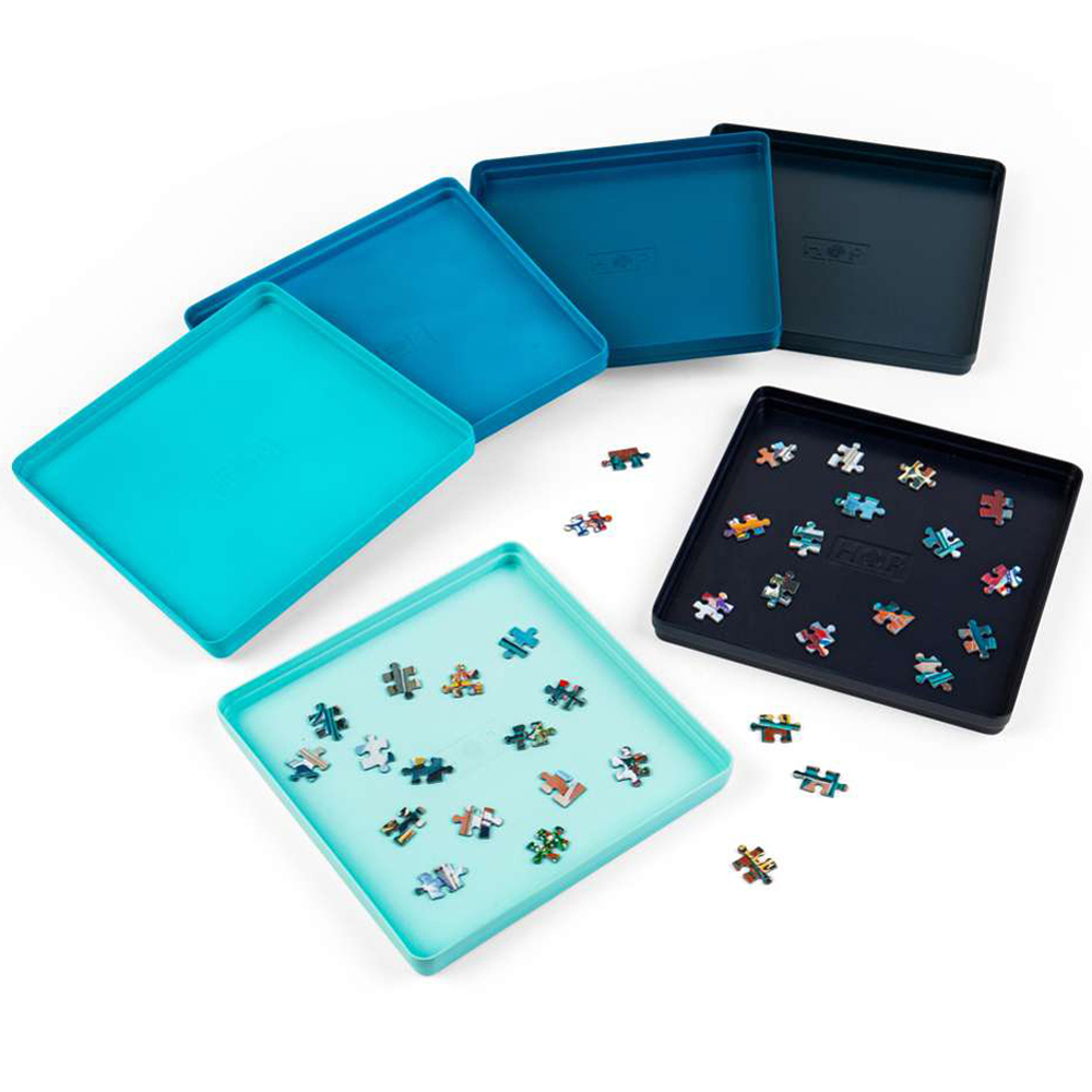The House of Puzzles Stackable Jigsaw Puzzle Piece Sorter Tray 6 Pack Image 2