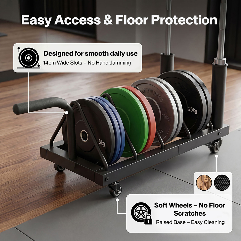 Traderight Centra Weight Plate Rack with Wheels Image 6