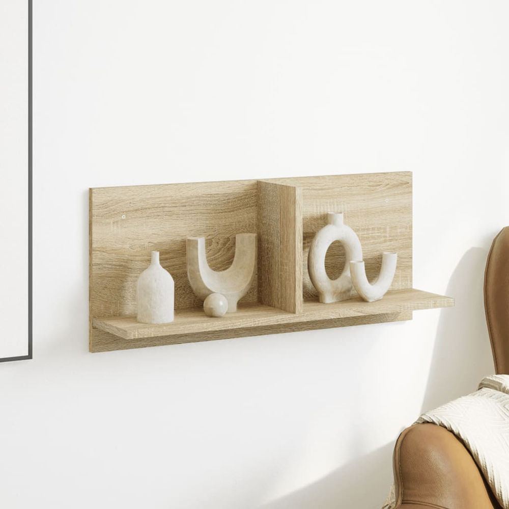 vidaXL 2 Shelf Sonoma Oak Wall Cabinet Image 2