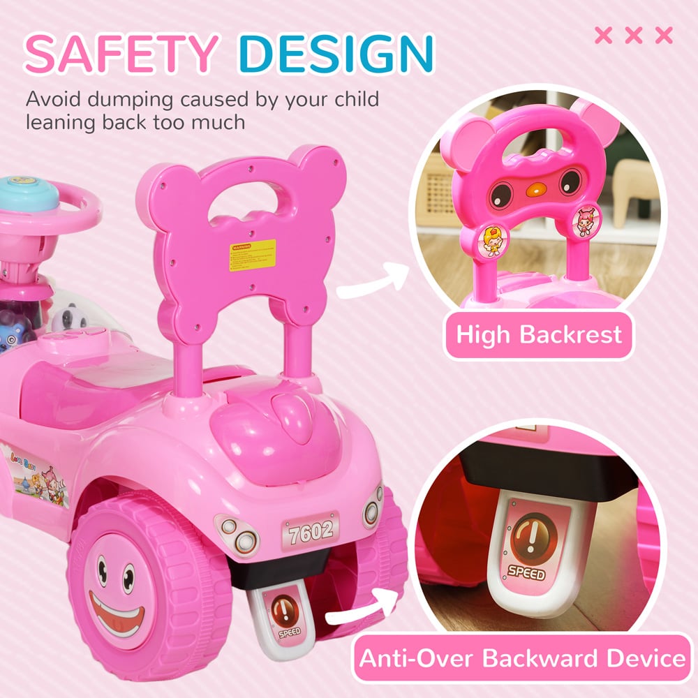 AIYAPLAY Pink Foot to Floor Ride On Toy Image 4