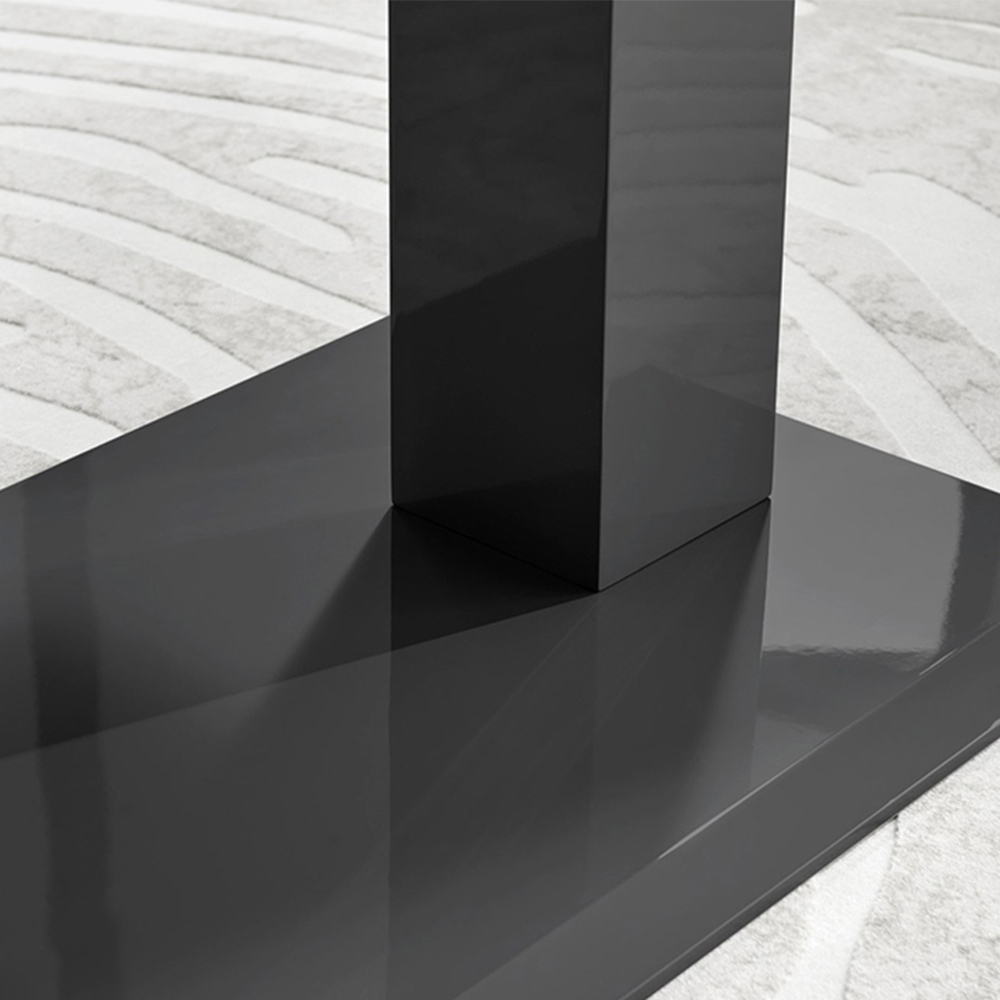 Furniturebox Molini Cesano 6 Seater Dining Set Black Gloss and Mustard Image 6