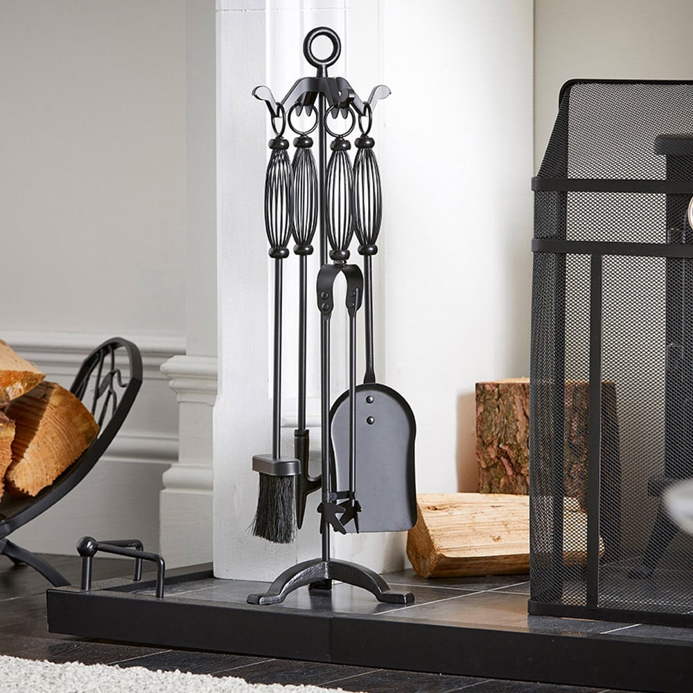 Inglenook Fireside Black Metal Fire Companion Set Image 2