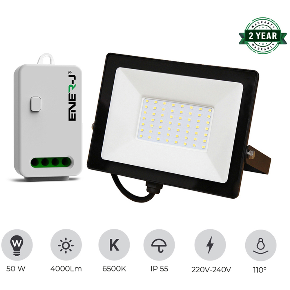 ENER-J 50W Wired LED Floodlight with 500W RF Receiver and 1Gang Wireless Kinetic Switch Image 8