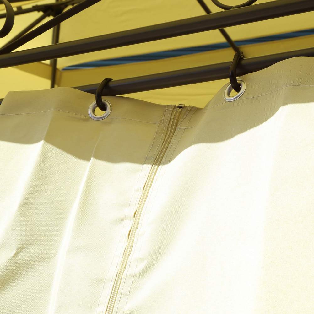 Charles Bentley Steel Art Gazebo and Curtain Beige 4 x 3m Image 7
