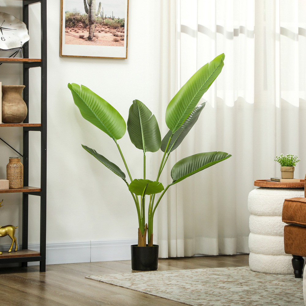 HOMCOM Green Bird of Paradise Artificial Plant Pot with Flocking 109cm Image 5