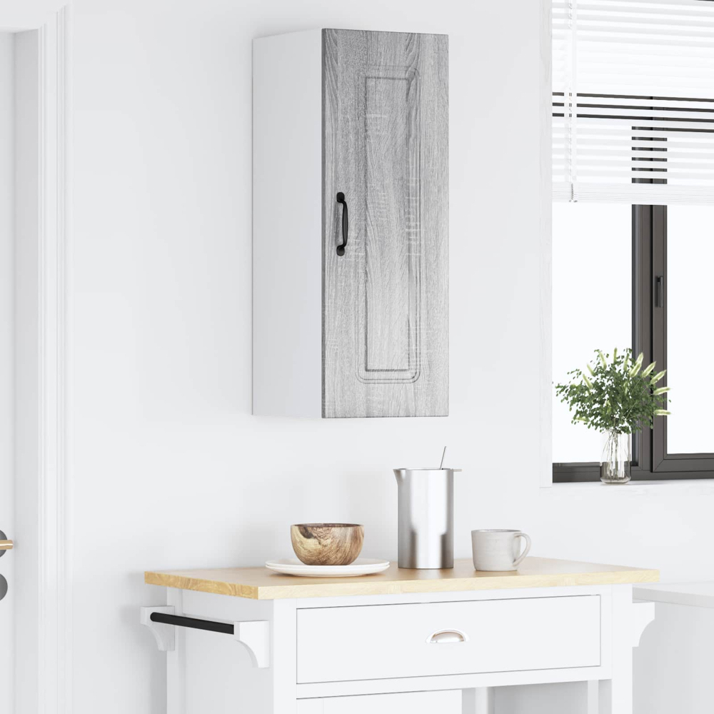 vidaXL Kalmar Single Door Grey Sonoma Wall Kitchen Cabinet Image 9