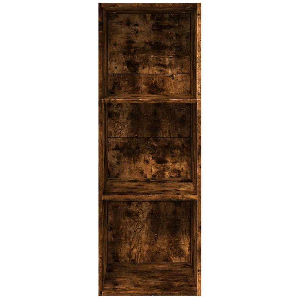 vidaXL 3 Shelf Smoked Oak Bookcase Image 4