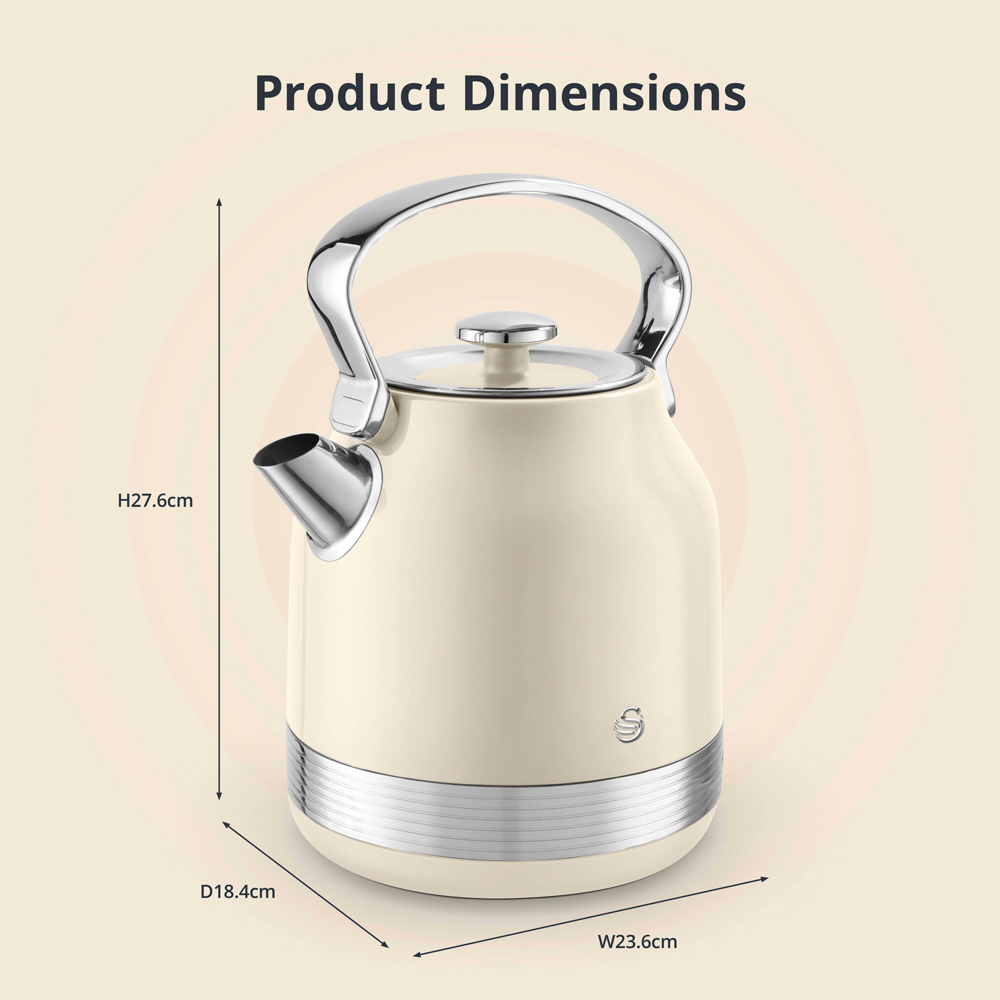 Swan Retro Revive Cream Rapid Boil 1.7L Traditional Kettle Image 9
