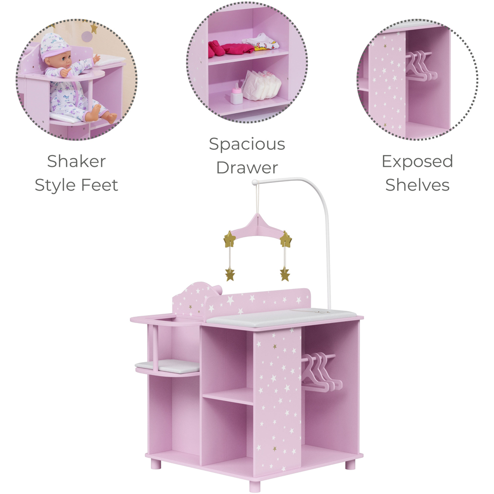 Teamson Kids Olivia's Little World Twinkle Stars Princess Baby Doll Changing Station with Storage Image 6