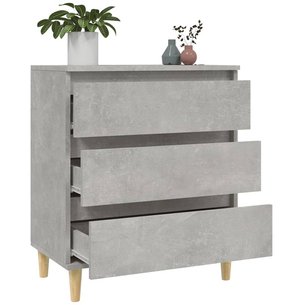 vidaXL 3 Drawer Concrete Grey Sideboard Image 5