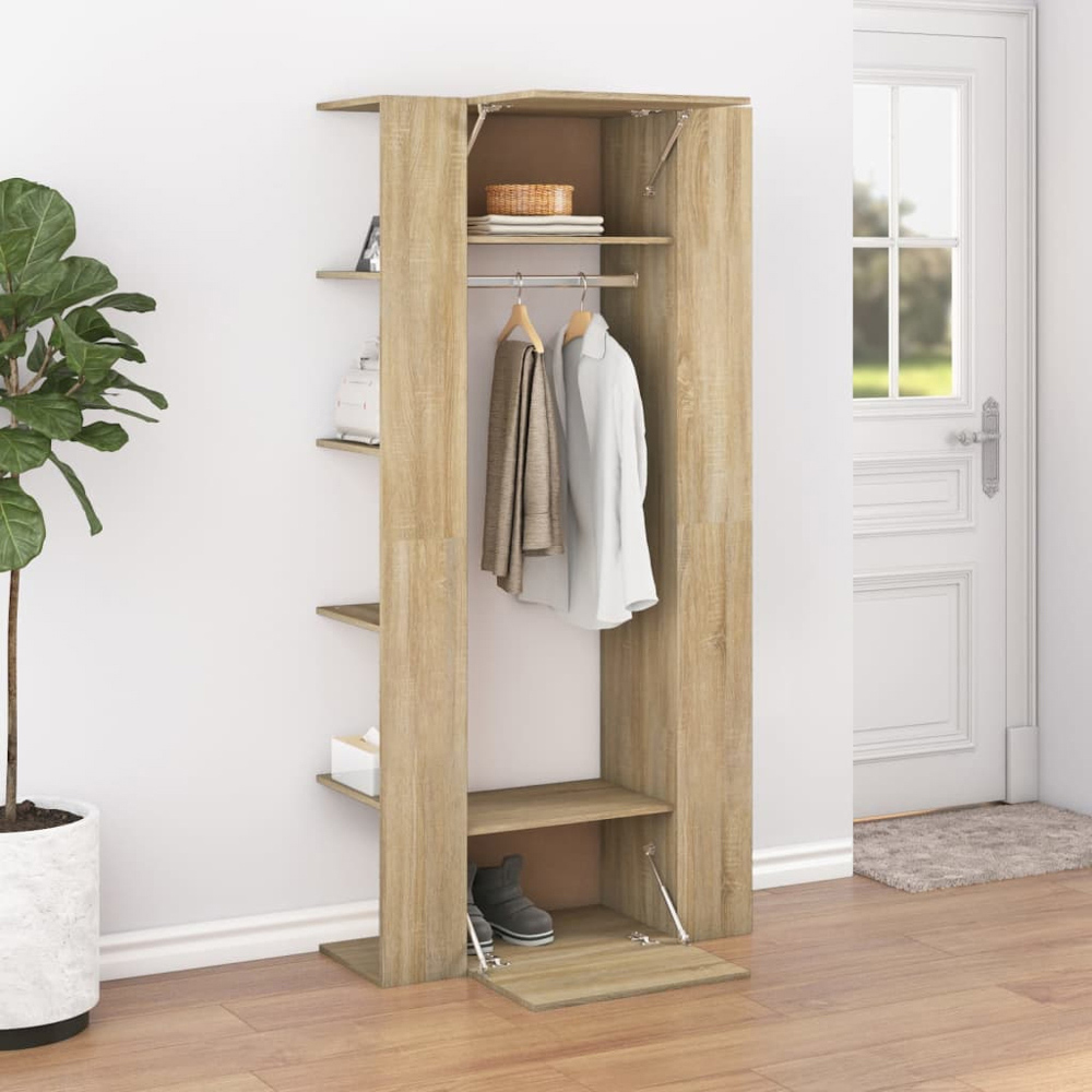 vidaXL Sonoma Oak Hallway Cabinet Set of 2 Image 8