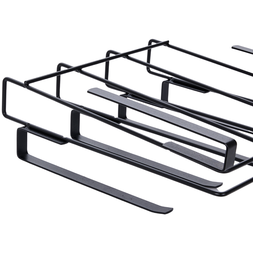 Living and Home Black Under Cabinet Storage Rack with Hanger Bars Image 5