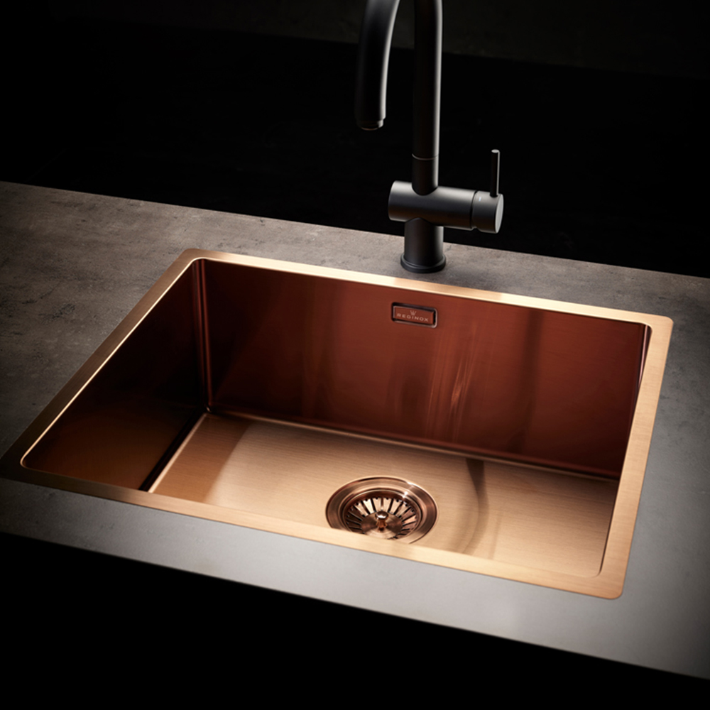 Reginox Miami Copper Square Sink 500 x 400mm Image 3