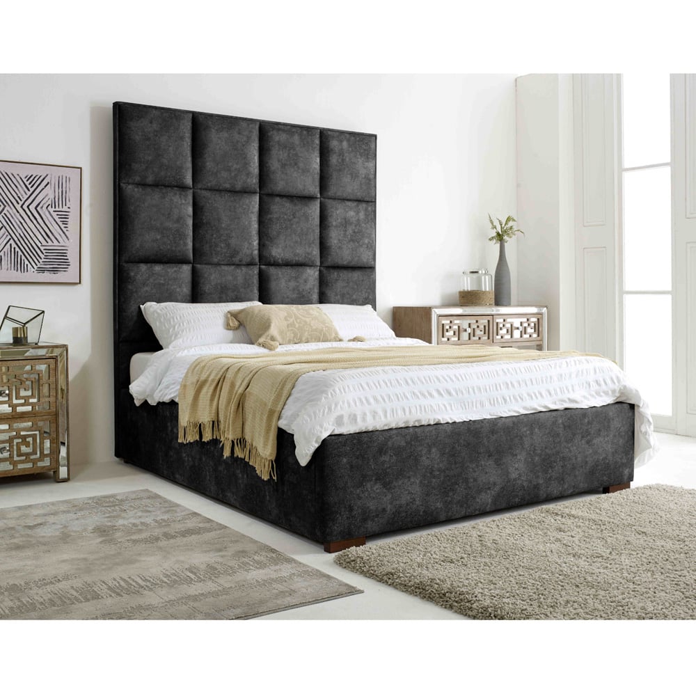Eleganza Madelyn Super King Size Granite Oakland Fabric Bed Frame Image 7