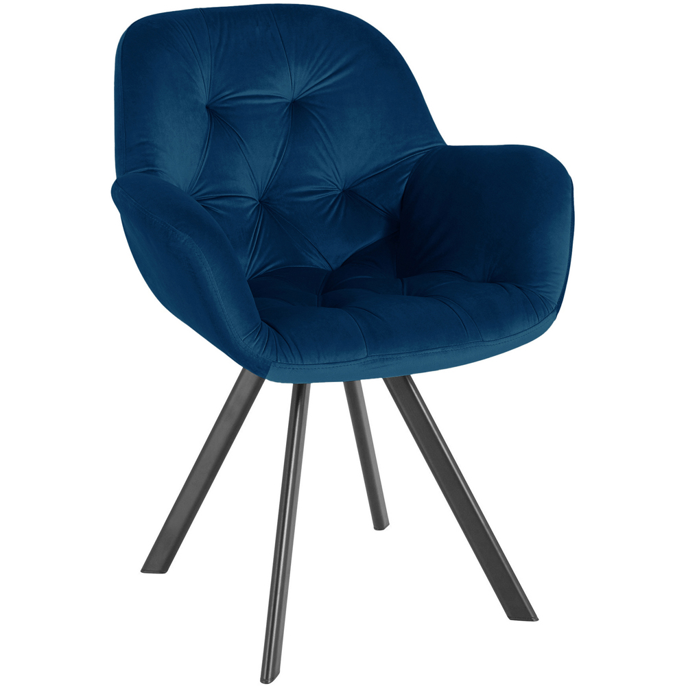 Dorel Elli Set of 2 Navy Blue Velvet Armchair Image 6