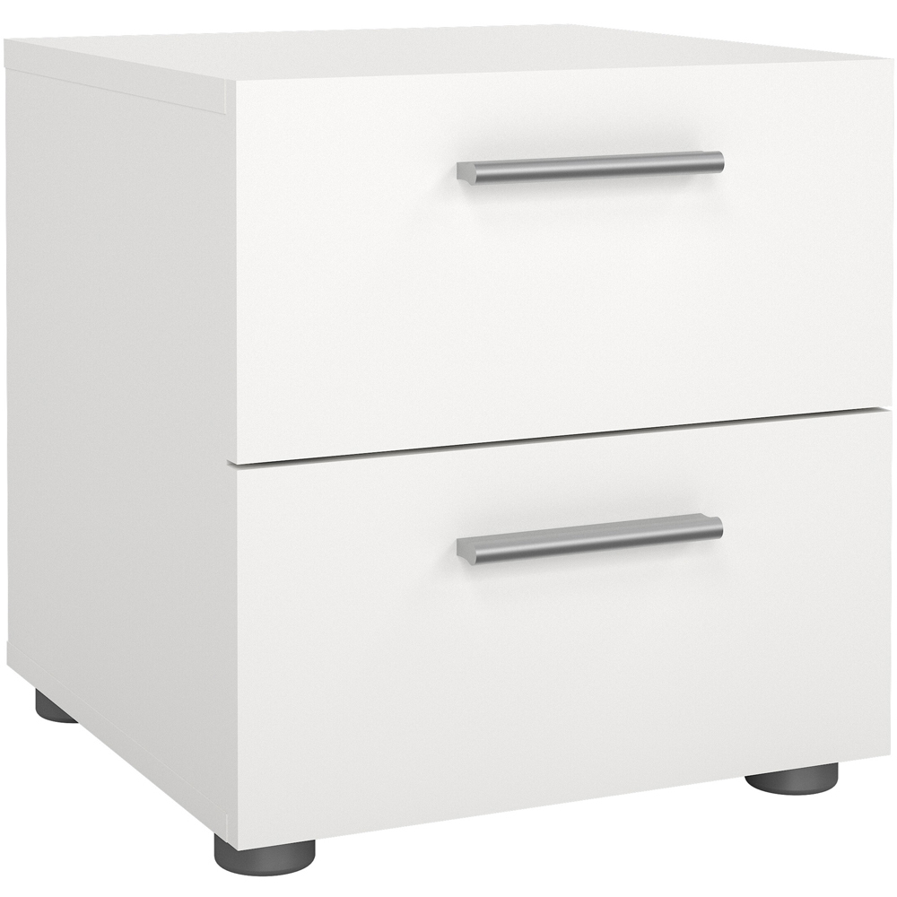 Florence 2 Drawer White Bedside Table Image 2