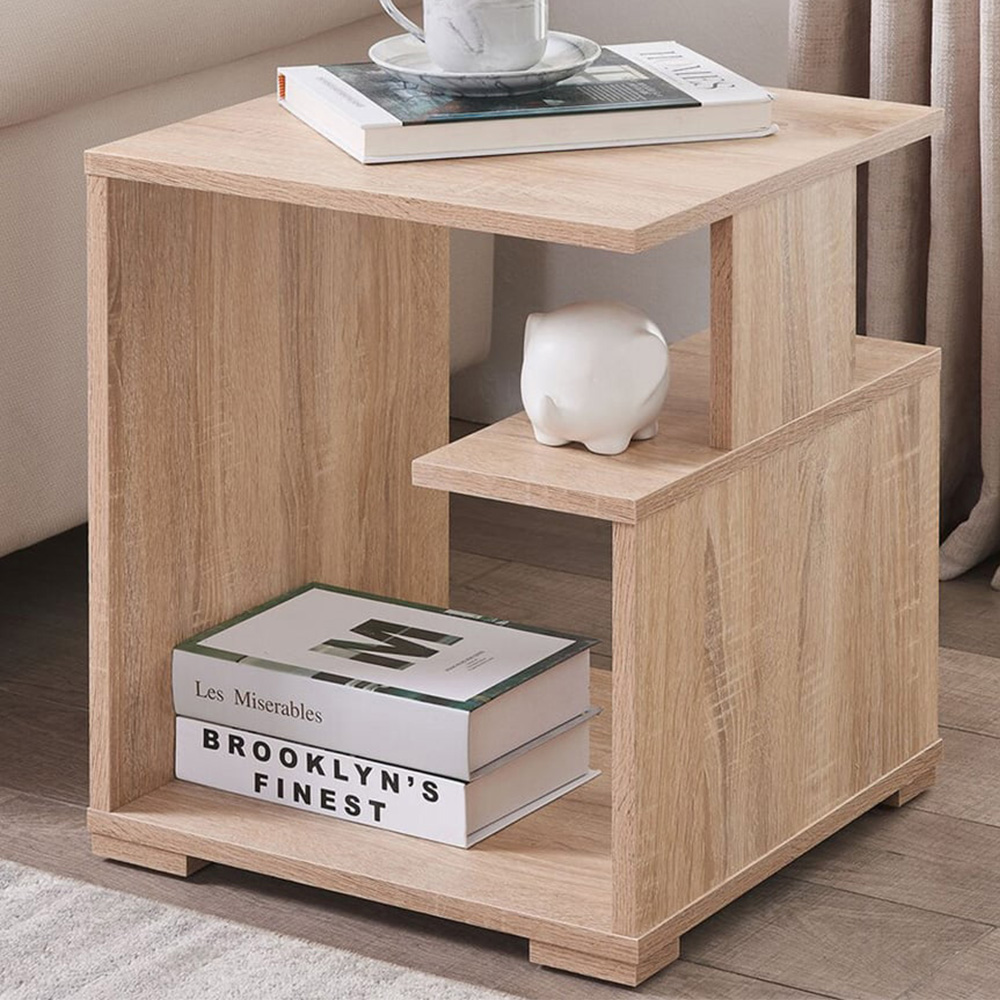 Boston Collection 2 Shelf Sonoma Oak Side Table Image 1