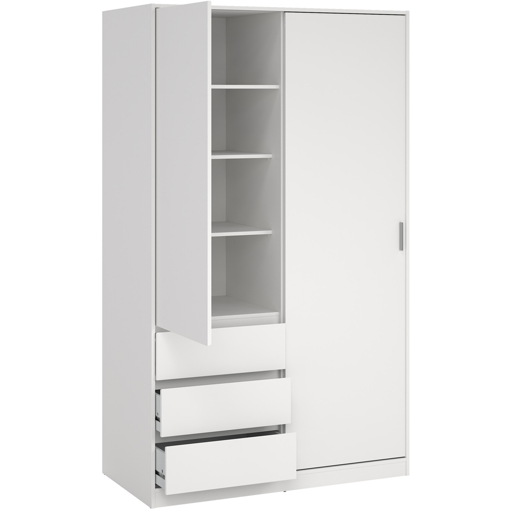 Furniture To Go Naia Double Door 3 Drawer White Wardrobe Image 3