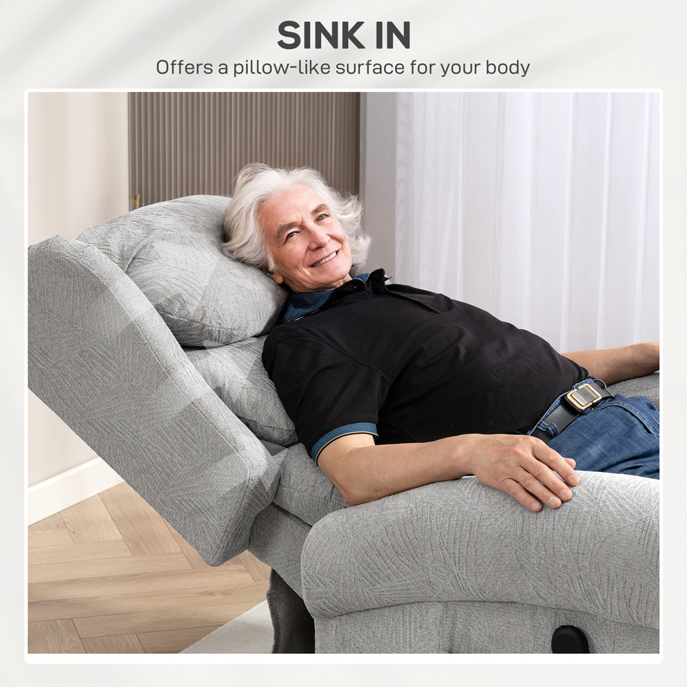 HOMCOM Grey Power Lift Recliner Chair with Remote Image 6