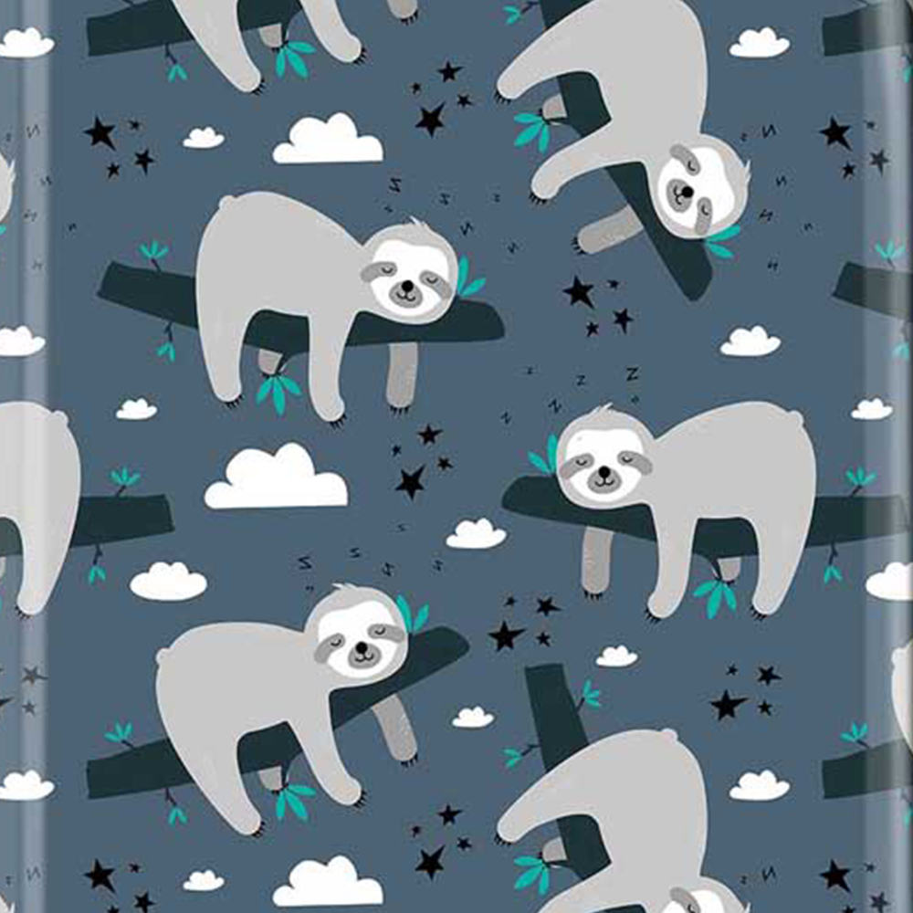Warren Reed Designer Cabin Sleeping Sloth Pattern Suitcase Image 3