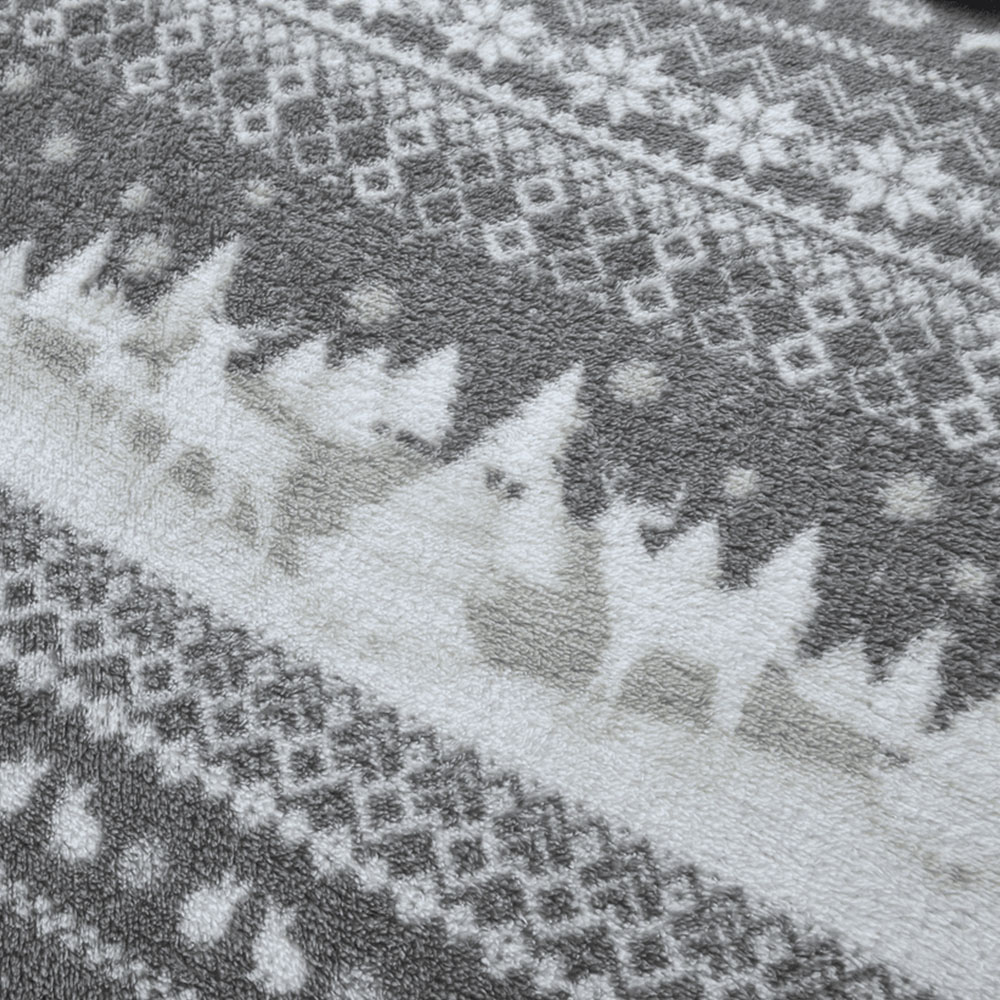 Velosso Super King Size Grey Nordic Teddy Fleece Duvet Set Image 2