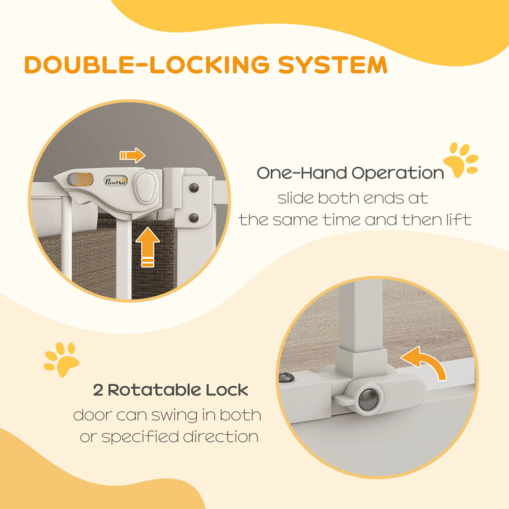 PawHut White 74-80cm Pet Safety Gate Image 4