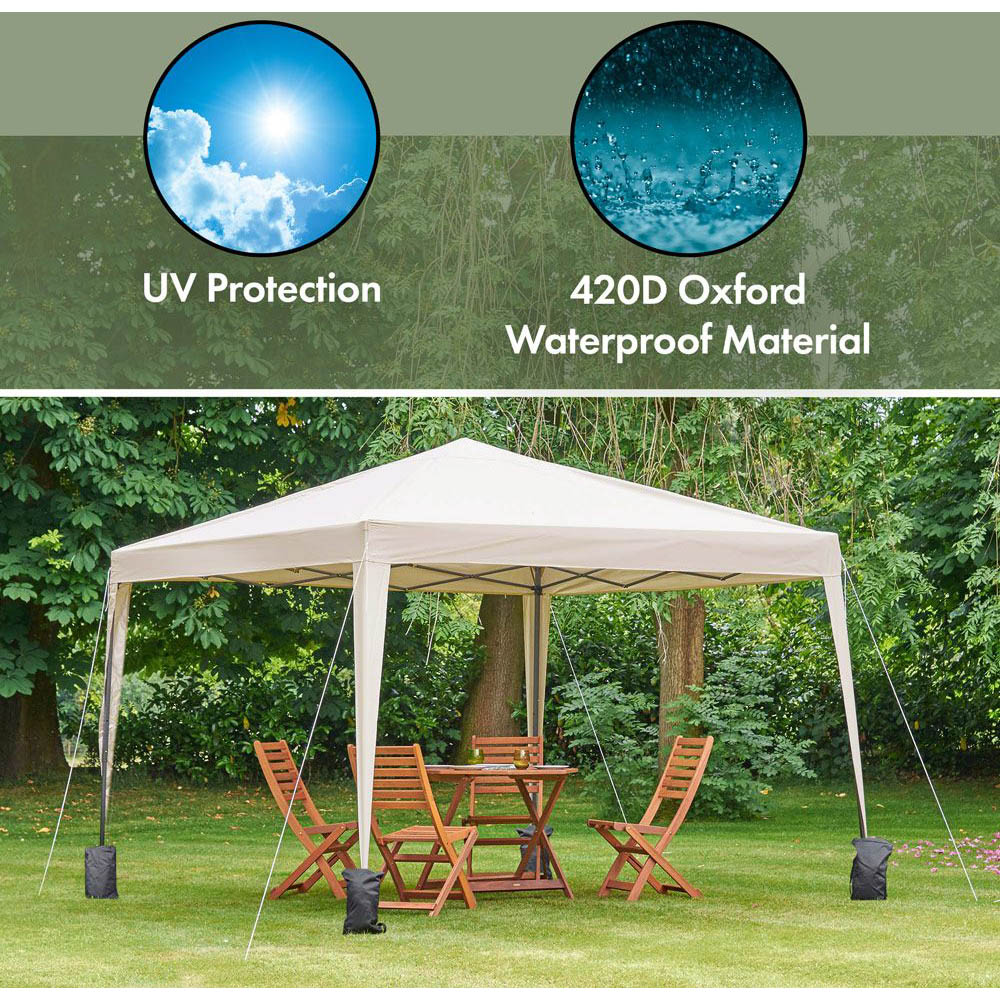 VonHaus 3 x 3m Cream Pop-up Gazebo Image 3