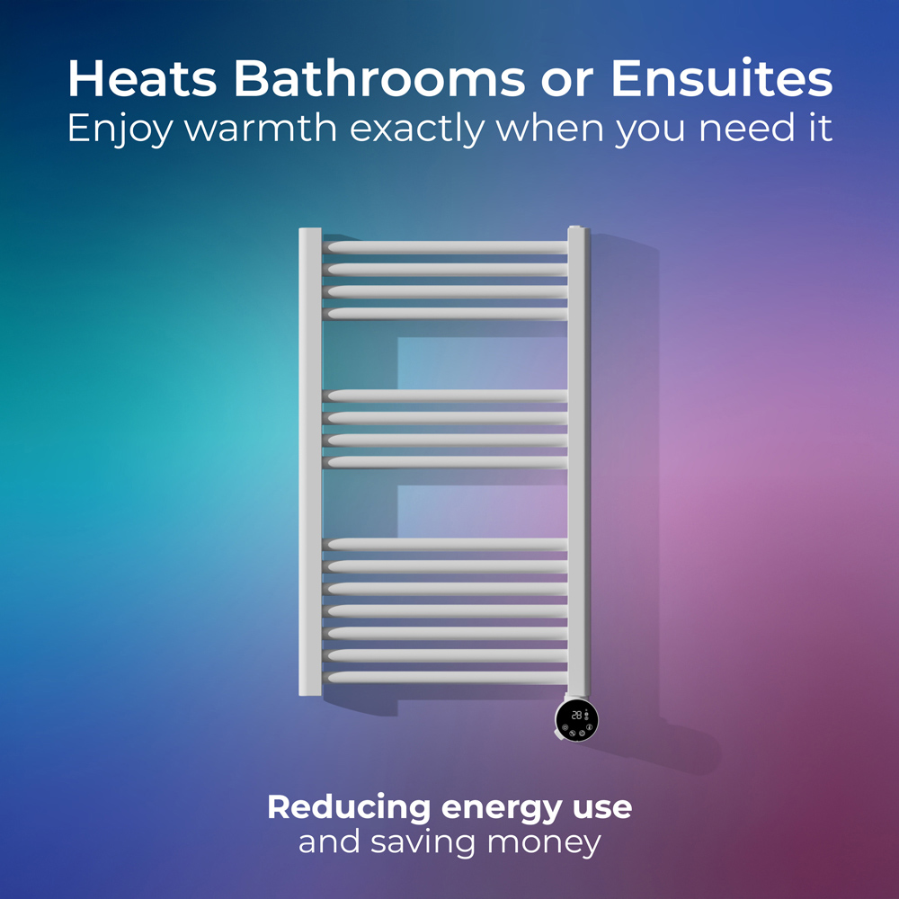 Masterplug SmartEnergy Thermaline White Heated Towel Rail 800 x 500mm Image 5