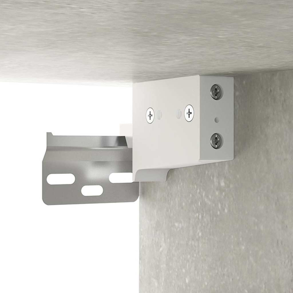 vidaXL 2 Glass Door 3 Shelf Concrete Grey Hanging Wall Cabinet Image 8