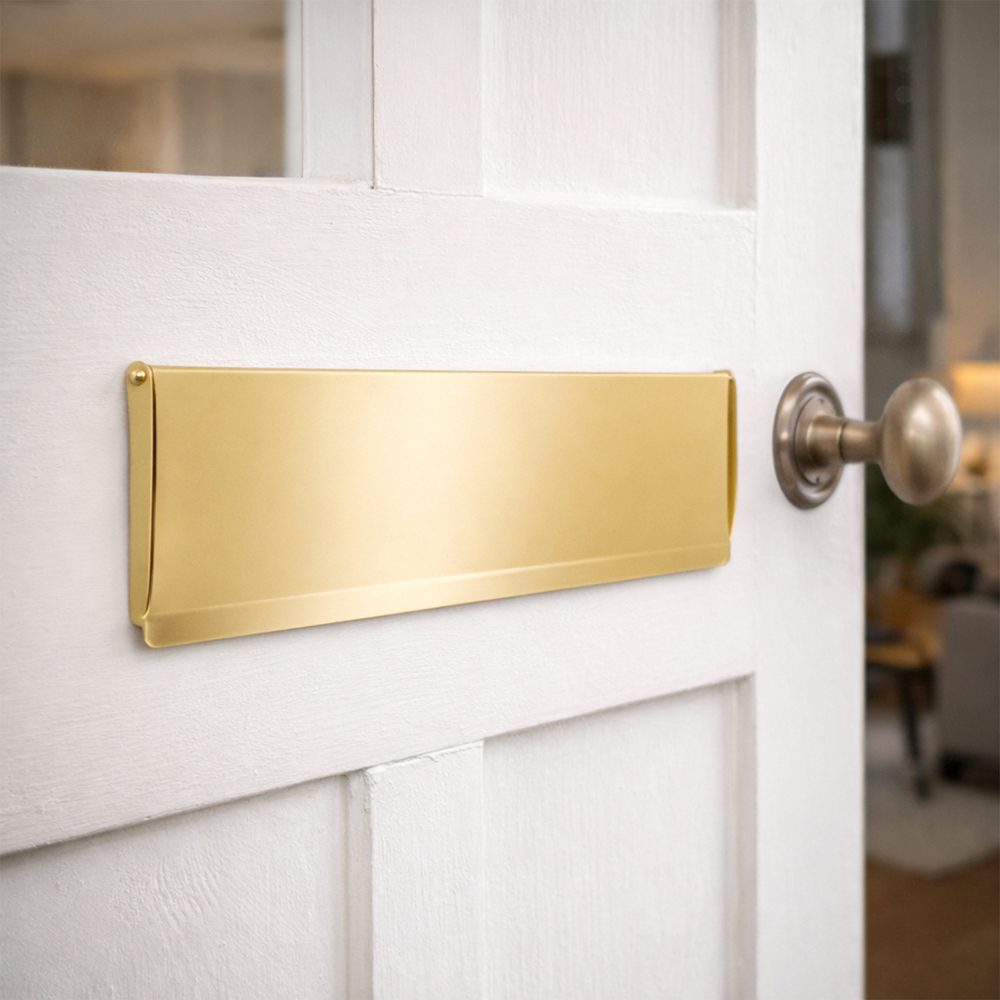 Spira Brass Polished Brass Small Letter Tidy Flap 275 x 80mm Image 2