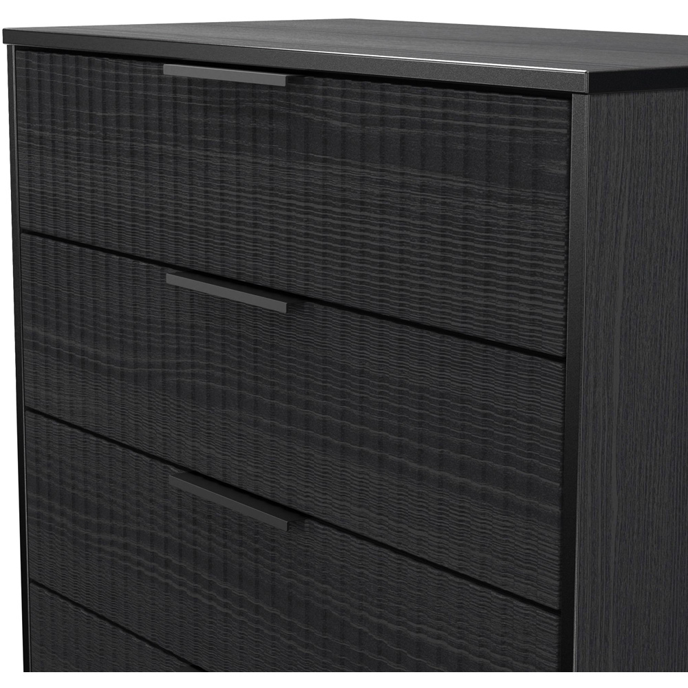 Crowndale Fluted 4 Drawer Black Ash Chest of Drawers Ready Assembled Image 5