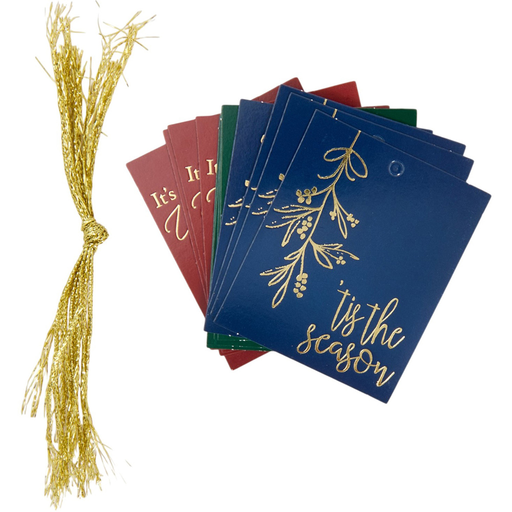 Pack of 12 Embossed Christmas Gift Tags Image 2