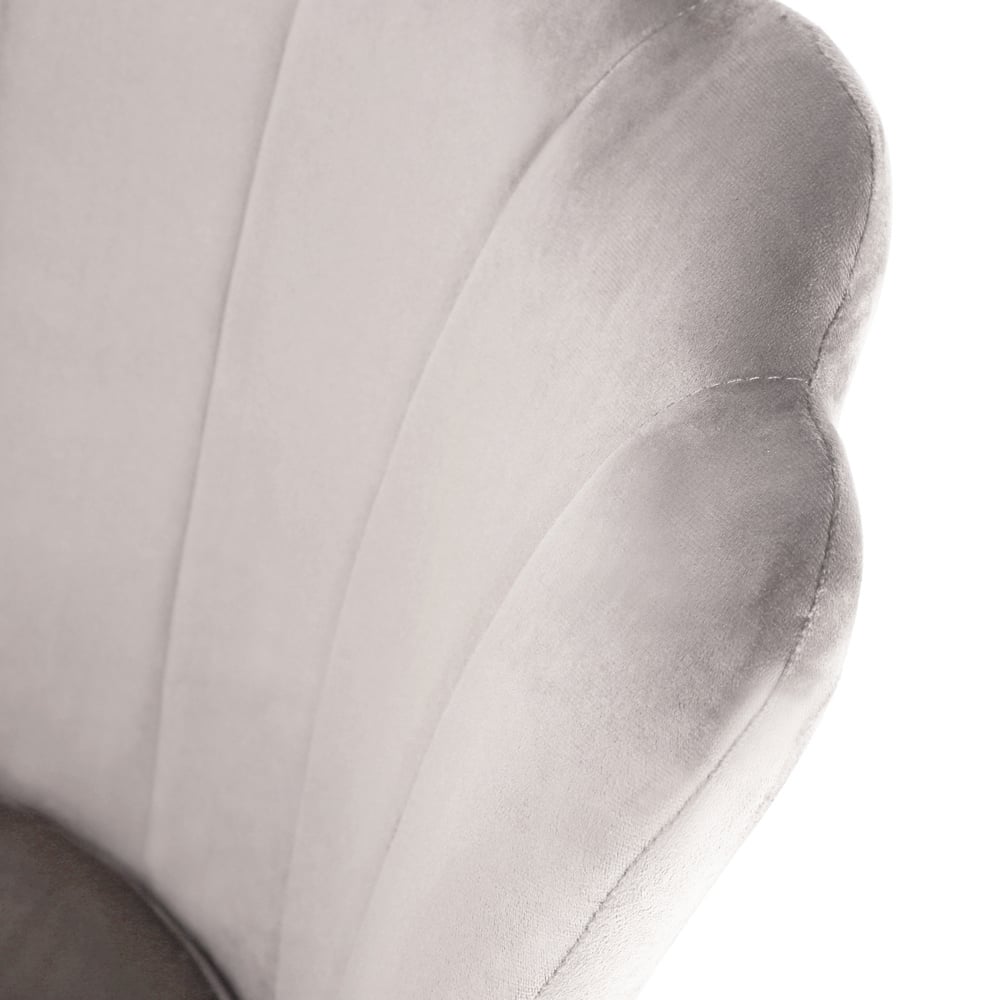 Freya Petal Back Accent Chair Velvet Uphostery - Taupe Image 7