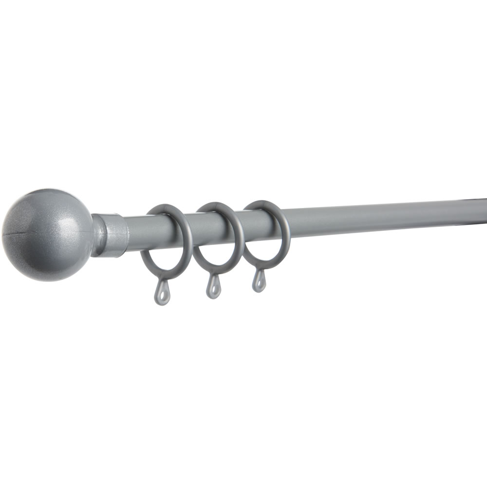 Wilko 150 280cm Extendable Silver Curtain Pole Wilko