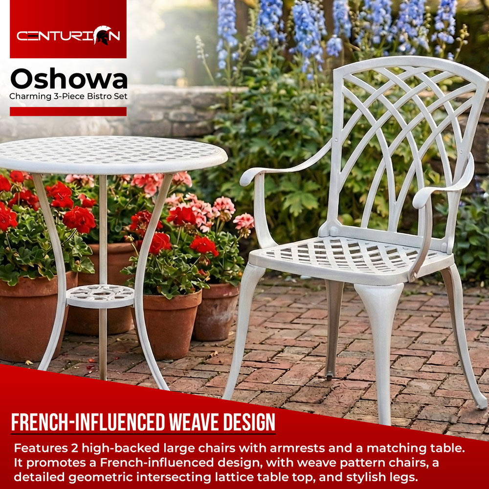 Centurion Supports OSHOWA 2 Seater White Bistro Set Image 4