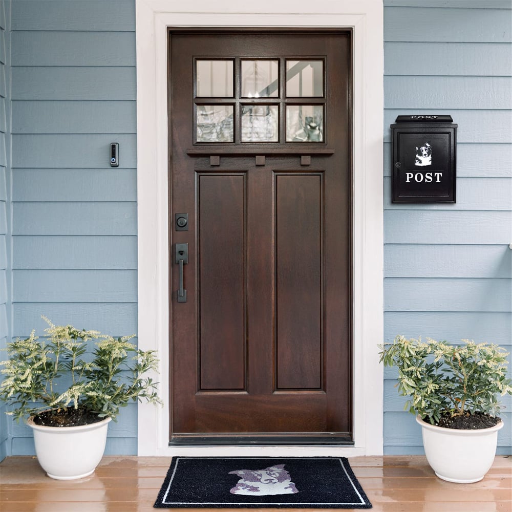Arboria Garden Decor Sheepdog Post Box and Doormat Set Image 2