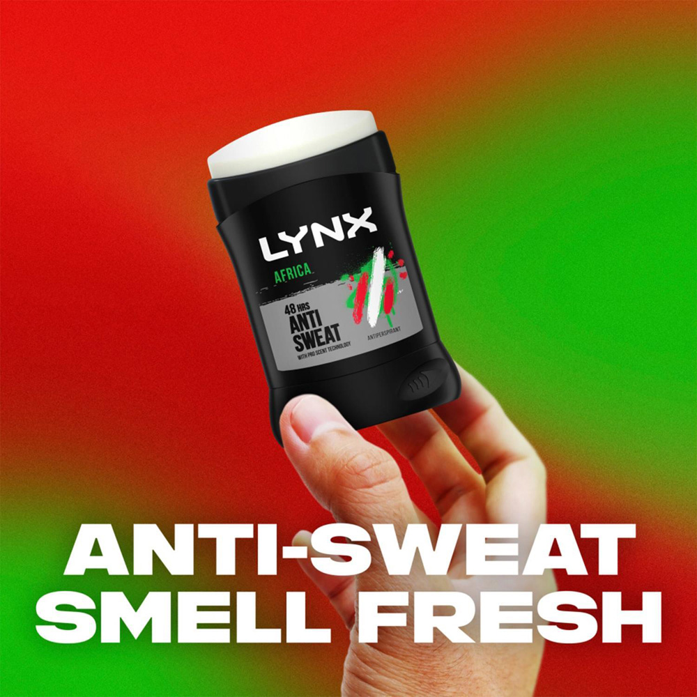 Lynx Africa 48H Anti-Sweat Anti-Perspirant Deodorant Stick 50ml 3 Pack Image 4