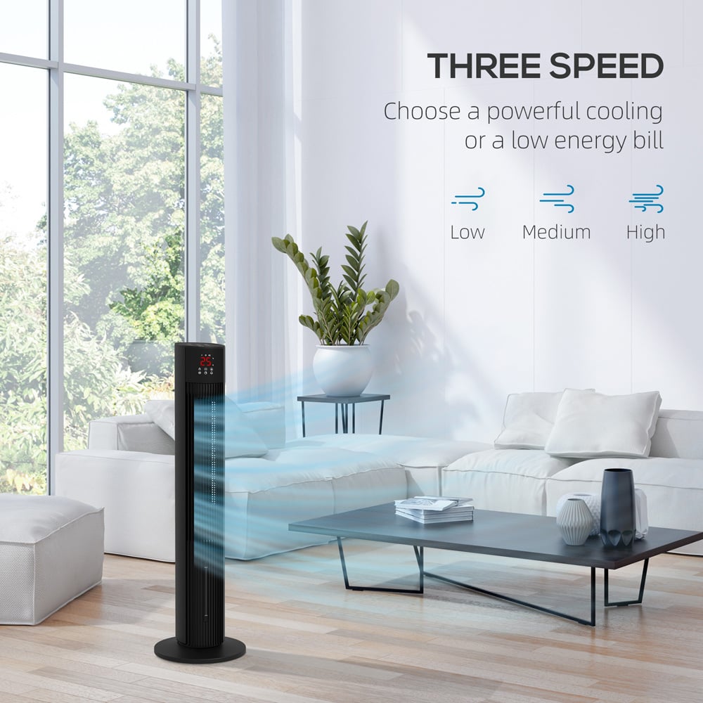 HOMCOM Black Electric Tower Oscillating Fan 42 inch Image 6