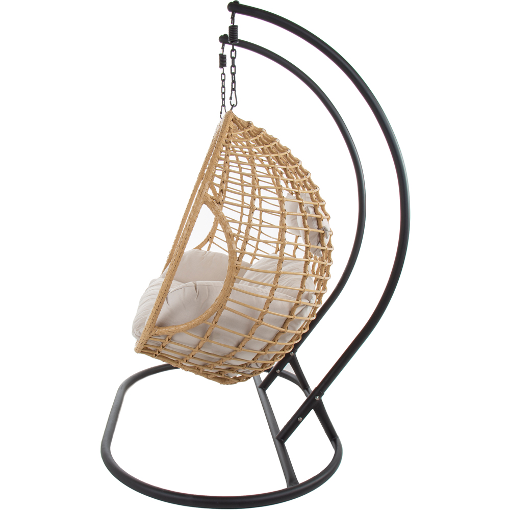 Charles Bentley Natural Double Swing Egg Chair with Cushions Image 6