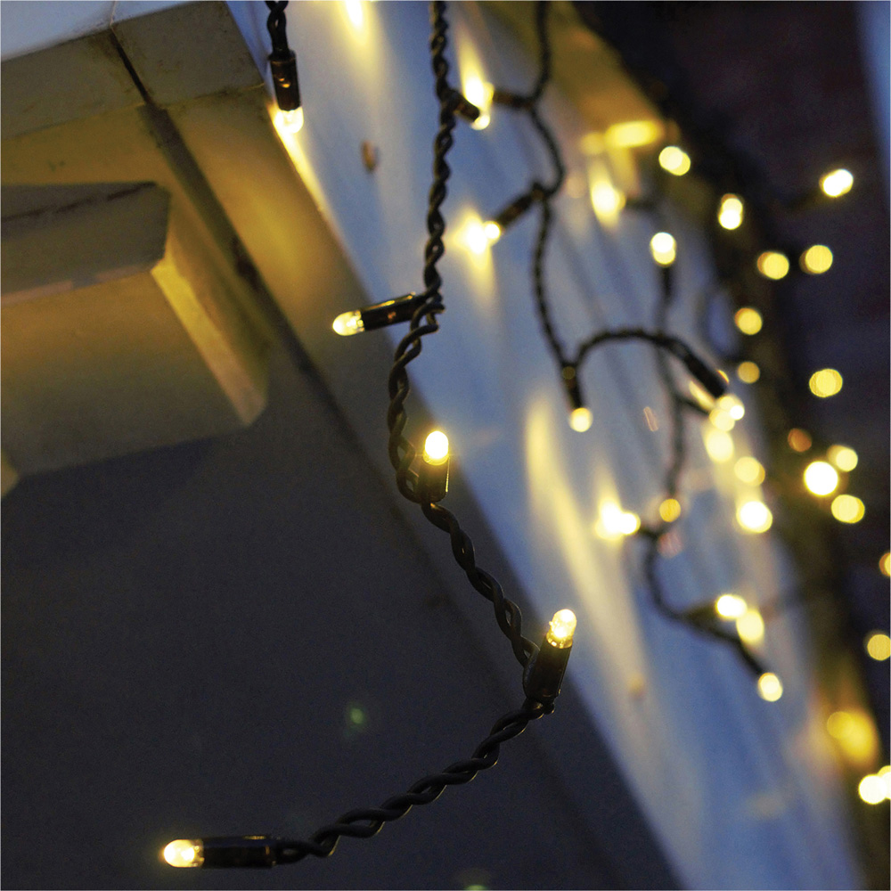 Eagle Connect Warm White LED Black Icicle Light 6m Image 1