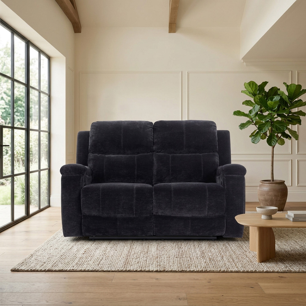 Ledbury 2 Seater Recliner Sofa Black Image 2