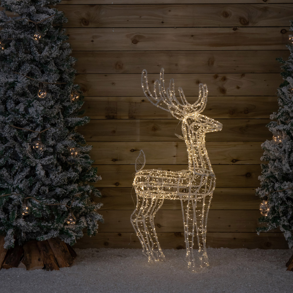 Samuel Alexander 1040 Warm White LED Acrylic Reindeer Outdoor Christmas Decoration 3ft Image 2