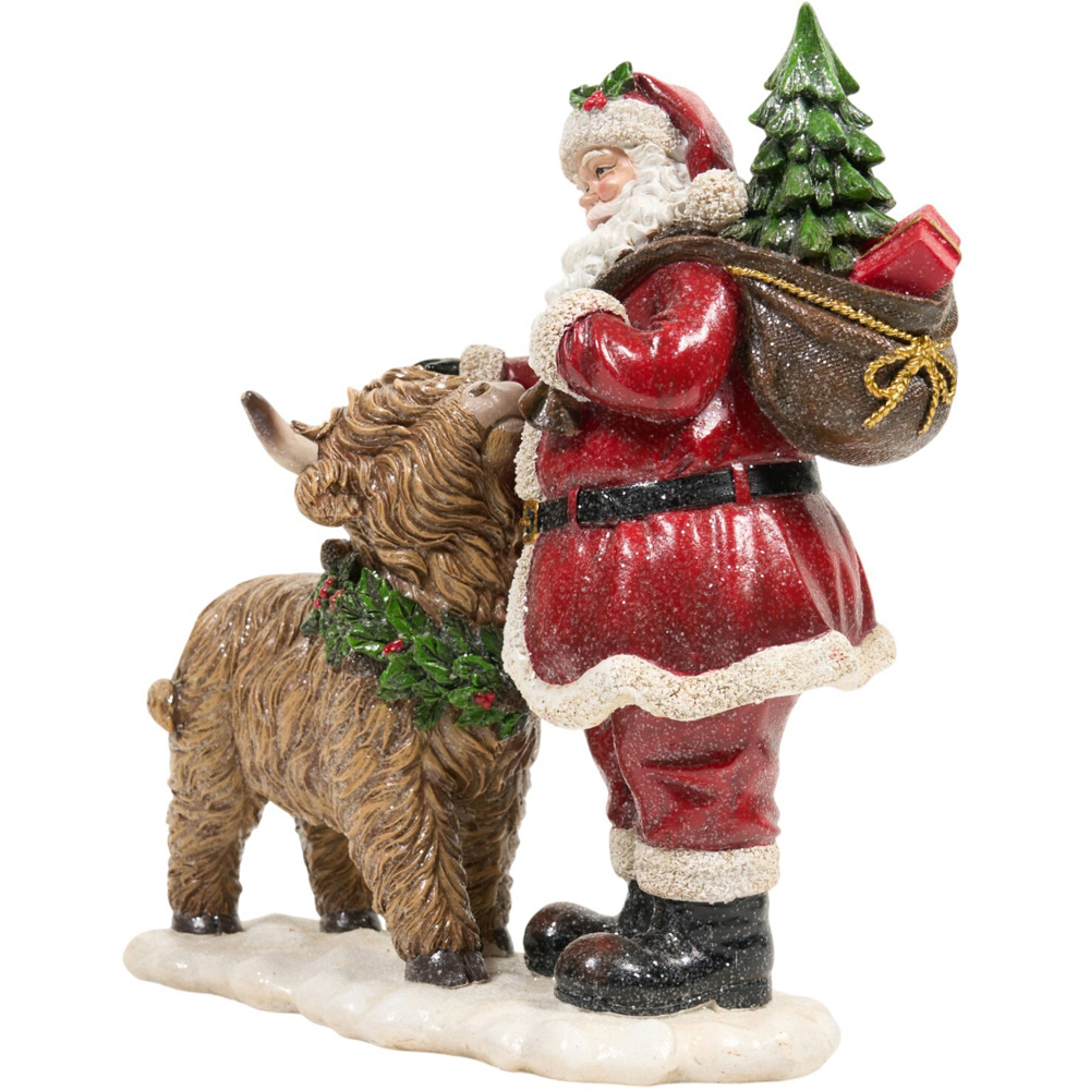Santa Highland Cow Ornament Image 3