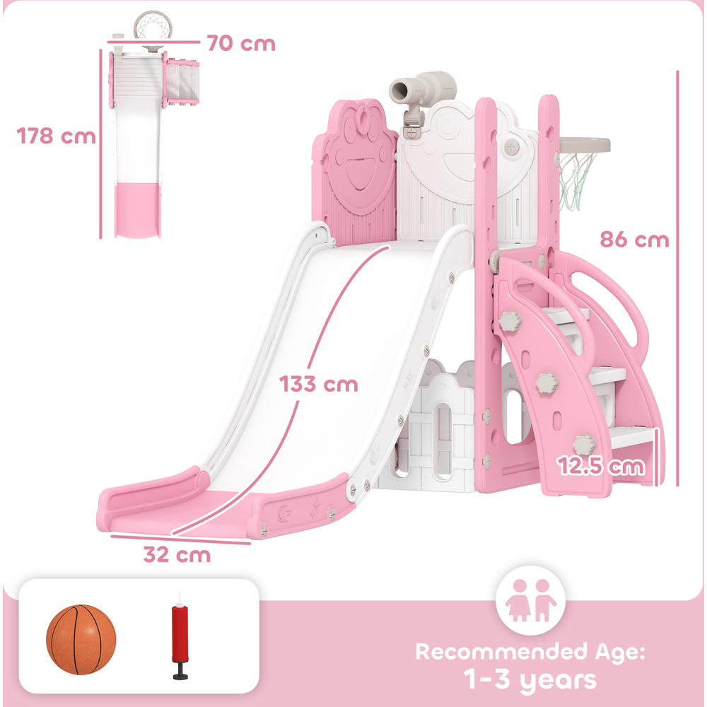 Tommy Toys AIYAPLAY 5-in-1 Pink Frog Toddler Playset with Basketball Hoop and Telescope Image 9