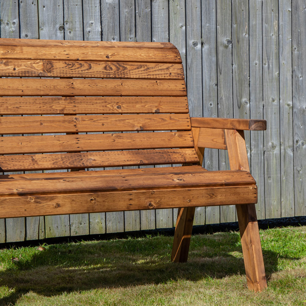 Samuel Alexander 2 Seater Rustic Wooden Garden Bench Image 4