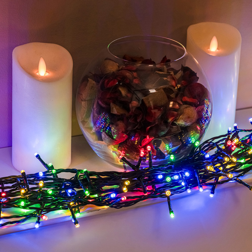 The Christmas Centre 720 Multicoloured LED Multifunction Green Cable String Light 64m Image 2