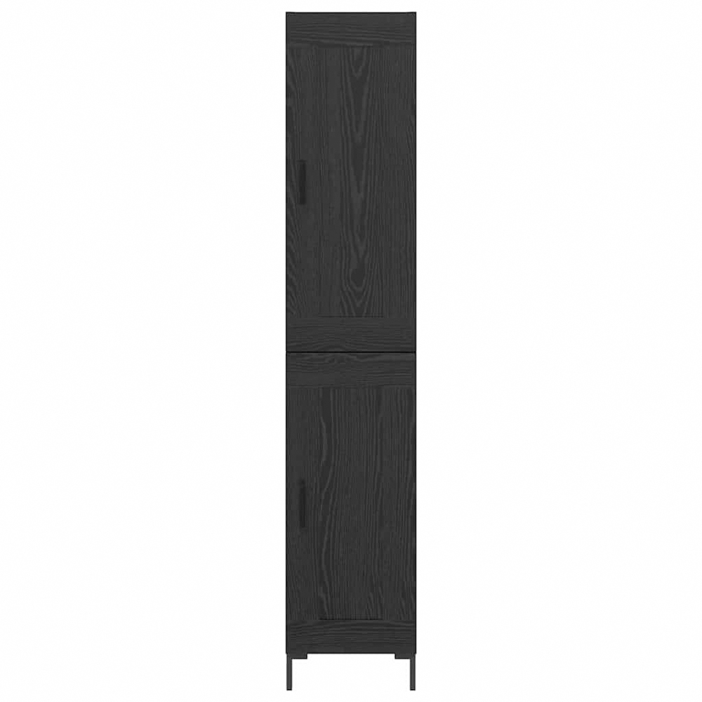 vidaXL 2 Door 6 Shelf Black Oak Highboard with Metal Legs Image 4