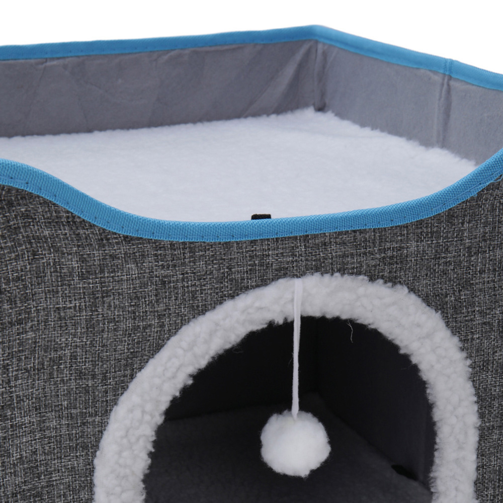 H&O Direct Foldable Cat Bed with Scratching Pad Image 2